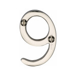 Heritage Brass Numeral 9 -  Face Fix 51mm 